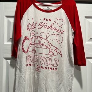 Ripple Junction Griswold Family Christmas 3/4 Sleeve Shirt - Red & White
